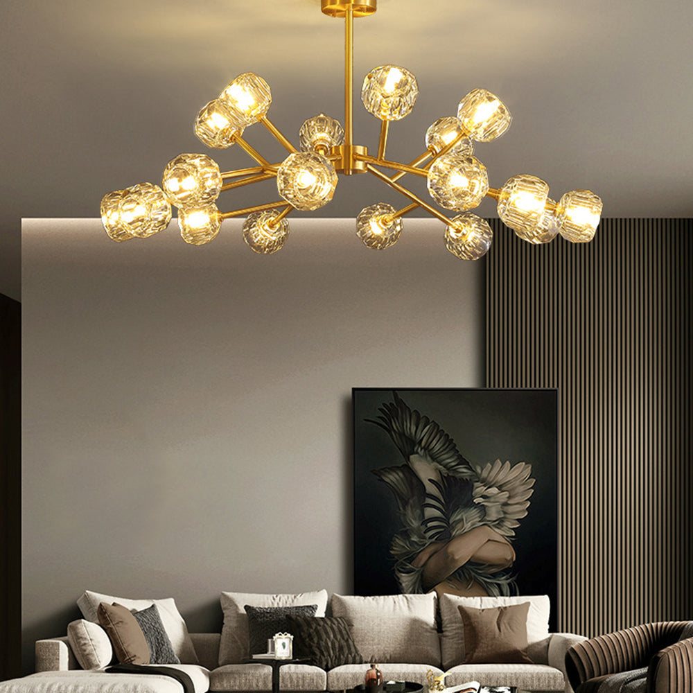 Crystal Shade Gold Metal Pendant Light