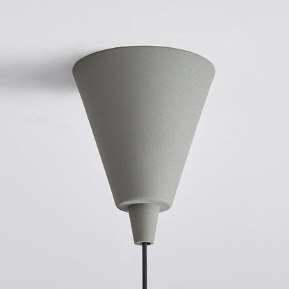 Minimalist Grey Cone Pendant Light With Ambient LED Glow