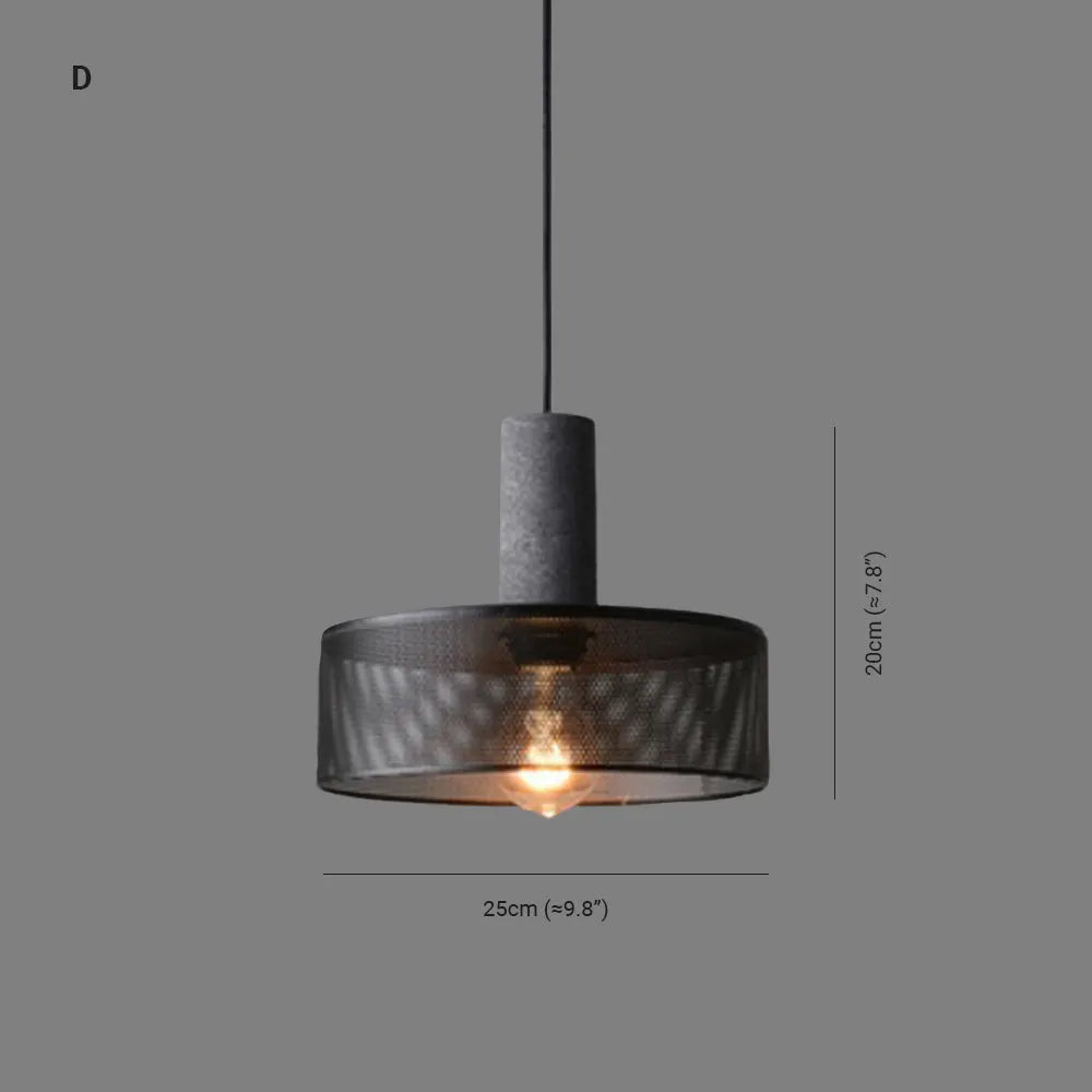 Concrete Top Industrial Cylindrical Pendant Light