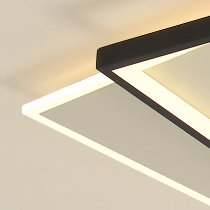 Square Or Round Black And White Premium Flush Mount Ceiling Light