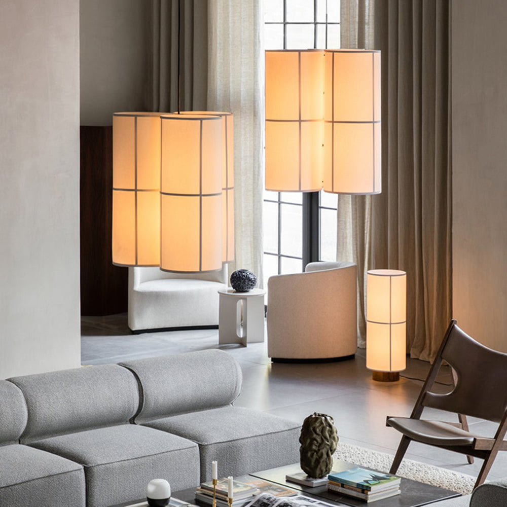 Cylinder Japanese Fabric Pendant Light With Soft Glow