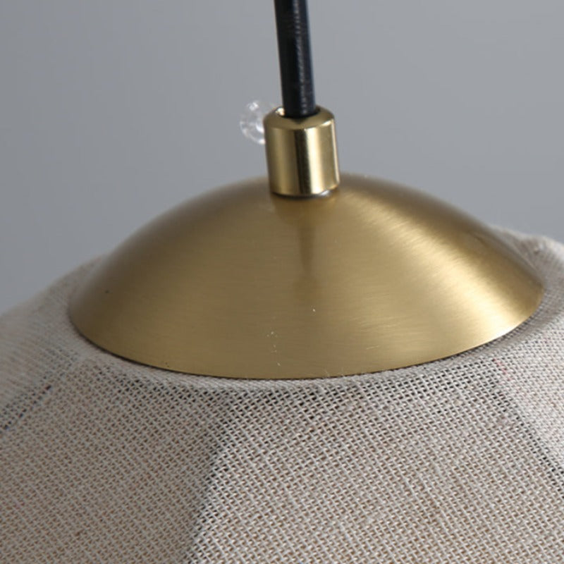 Yellow Fabric Shade Boho LED Pendant Light