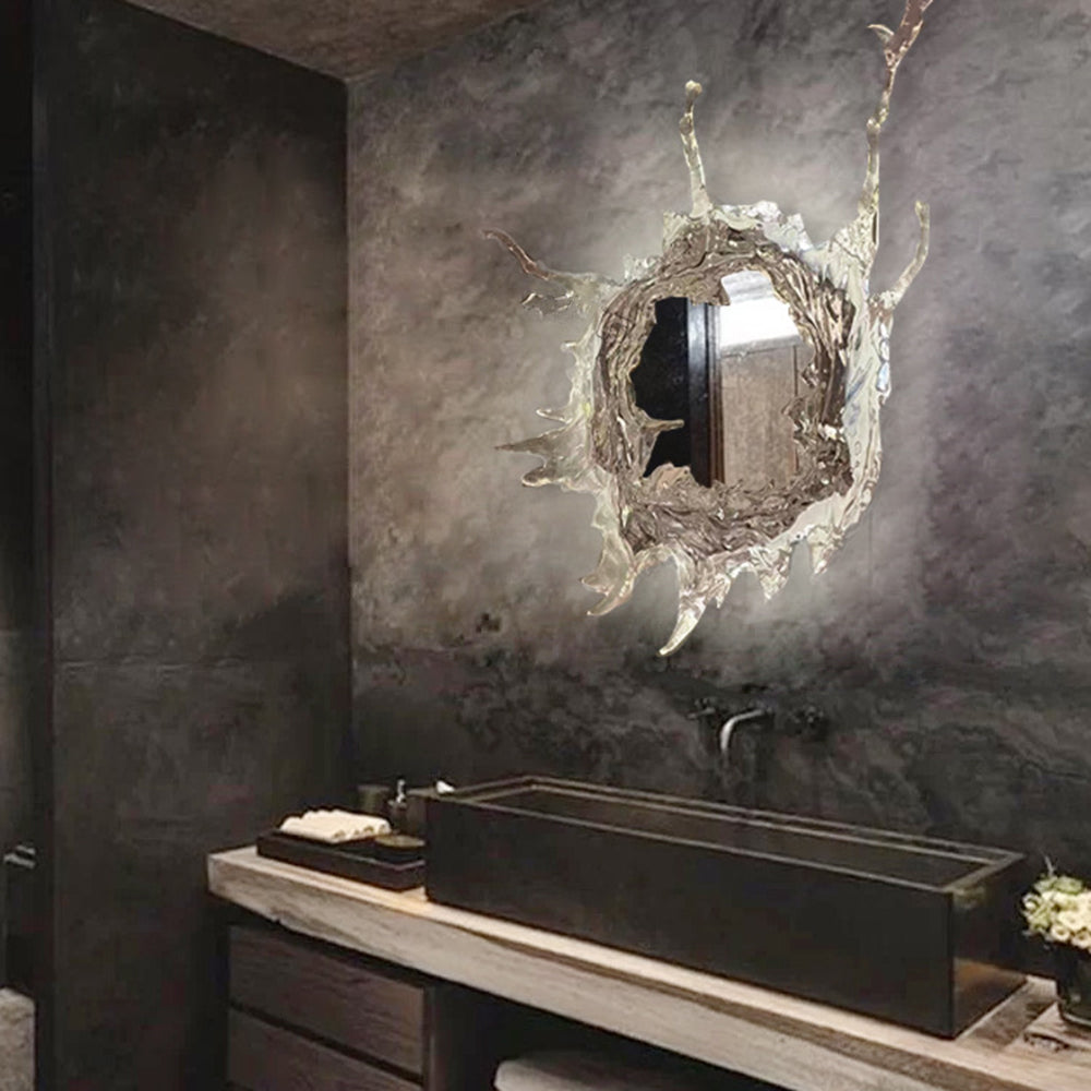 Gold Or Silver Finish AquaRipple Mirror Wall Light