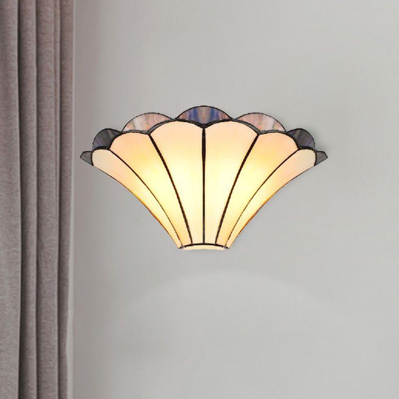 Flower Shaped Beige Glass Wall Lamp