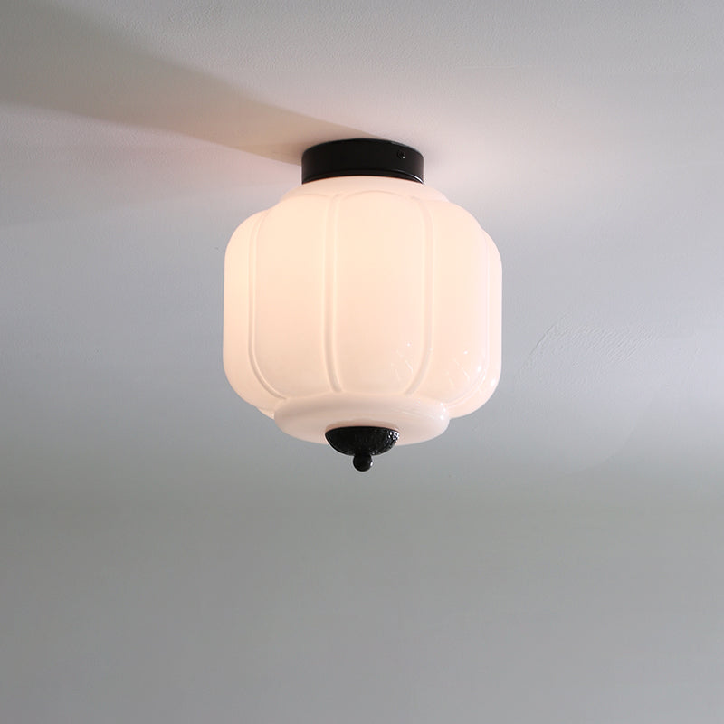 Metal Canopy Glass Green Light Ceiling