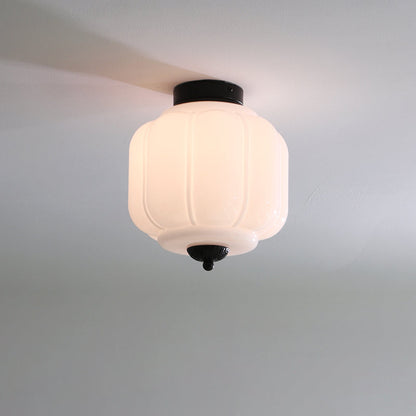 Metal Canopy Glass Green Light Ceiling