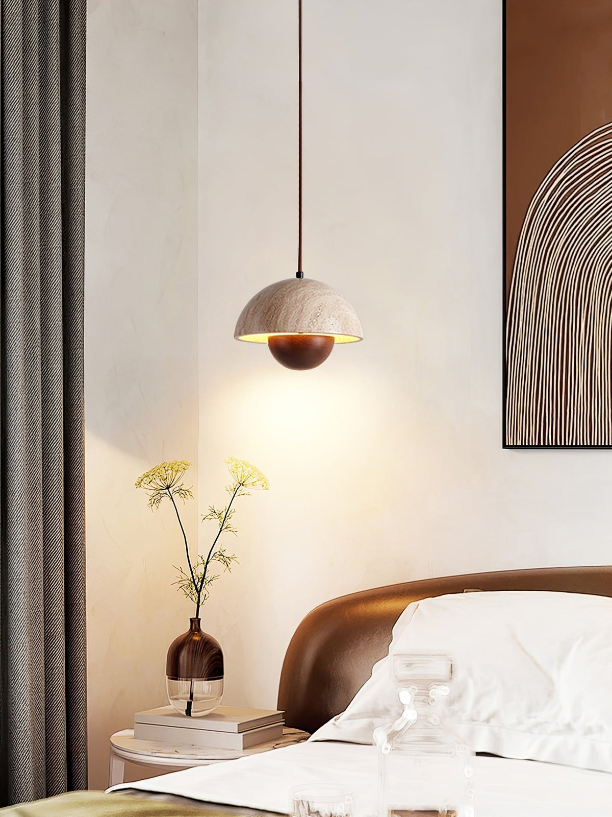 Pendant Light For Warm Ambience Natural Yellow Travertine