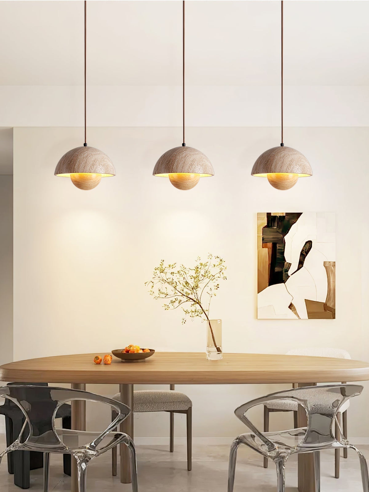 Pendant Light For Warm Ambience Natural Yellow Travertine