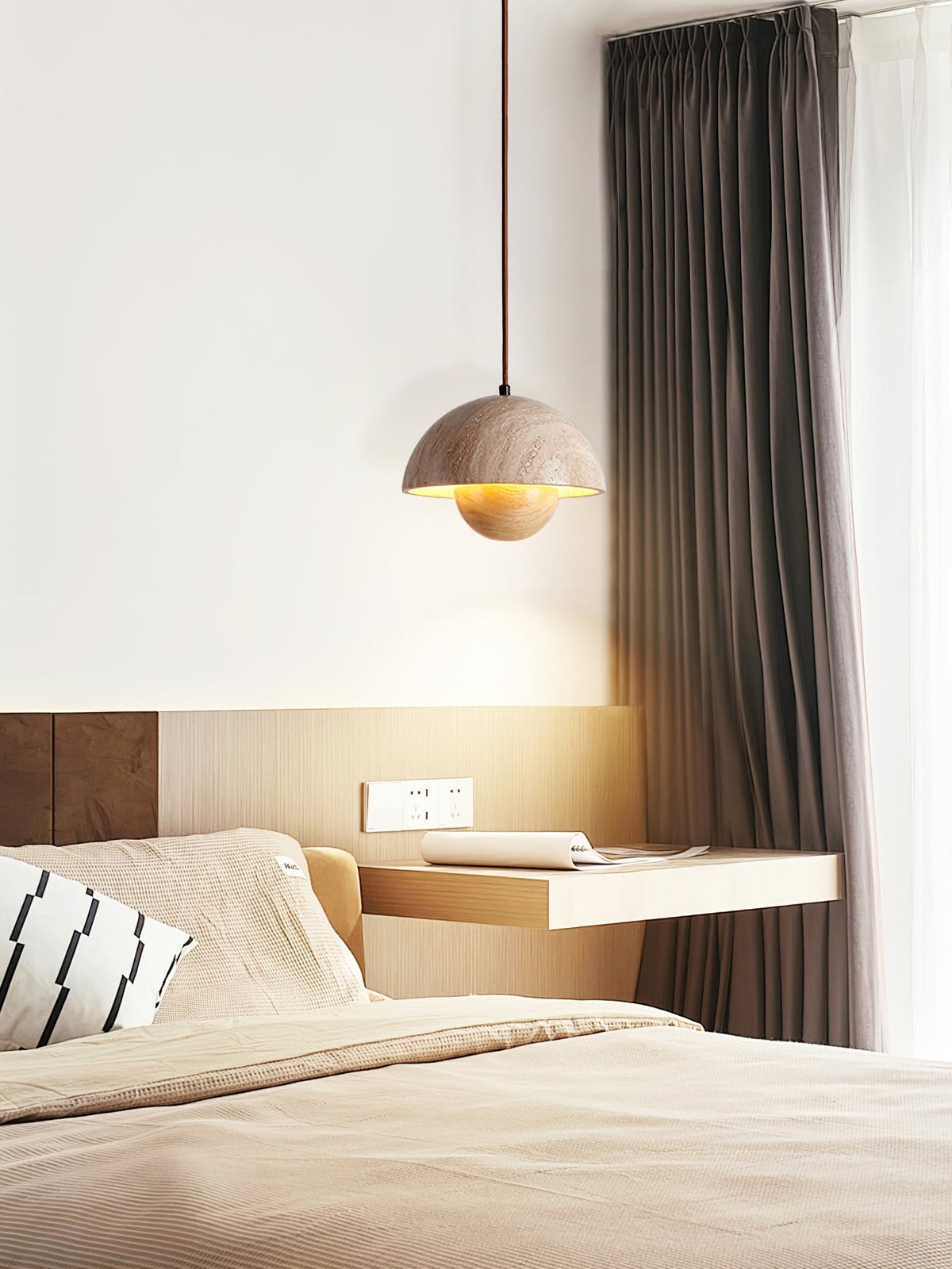 Pendant Light For Warm Ambience Natural Yellow Travertine