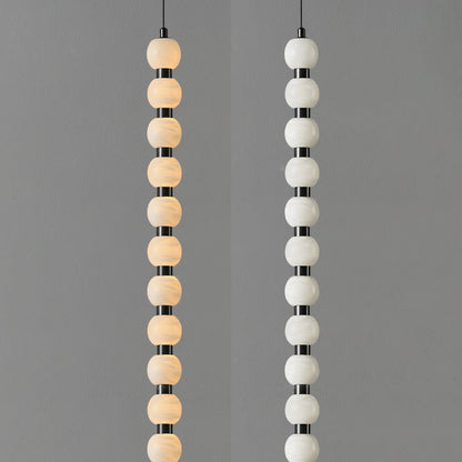 Warm Glow Alabaster Lyra Pendant Light For Stairs