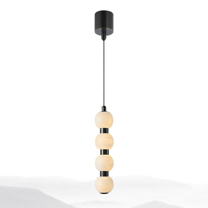 Warm Glow Alabaster Lyra Pendant Light For Stairs