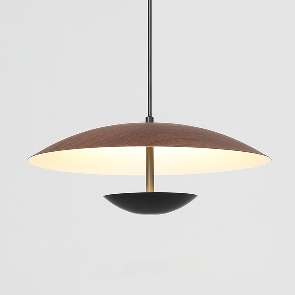 Pendant Light Wood Finish Nordic LED Frisbee