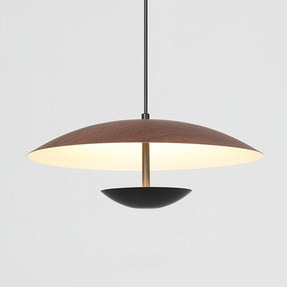 Pendant Light Wood Finish Nordic LED Frisbee