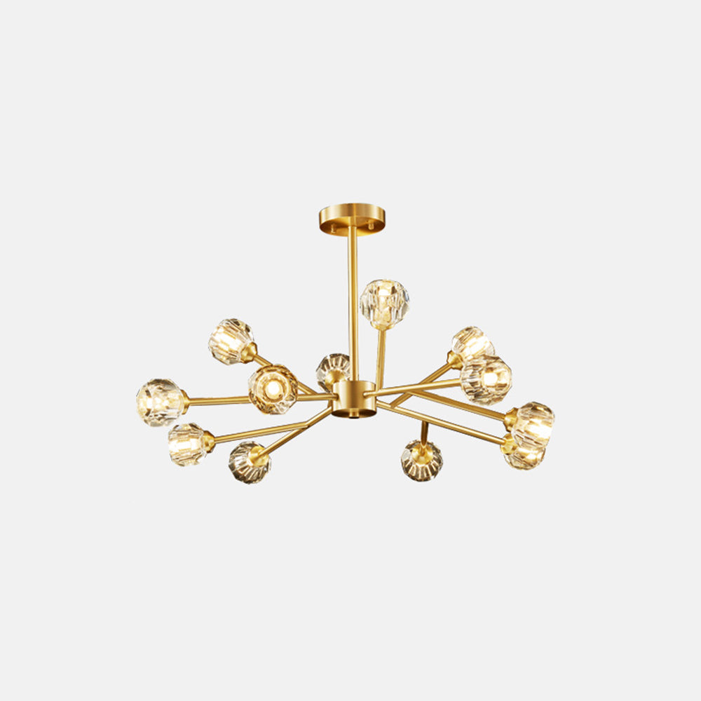Crystal Shade Gold Metal Pendant Light