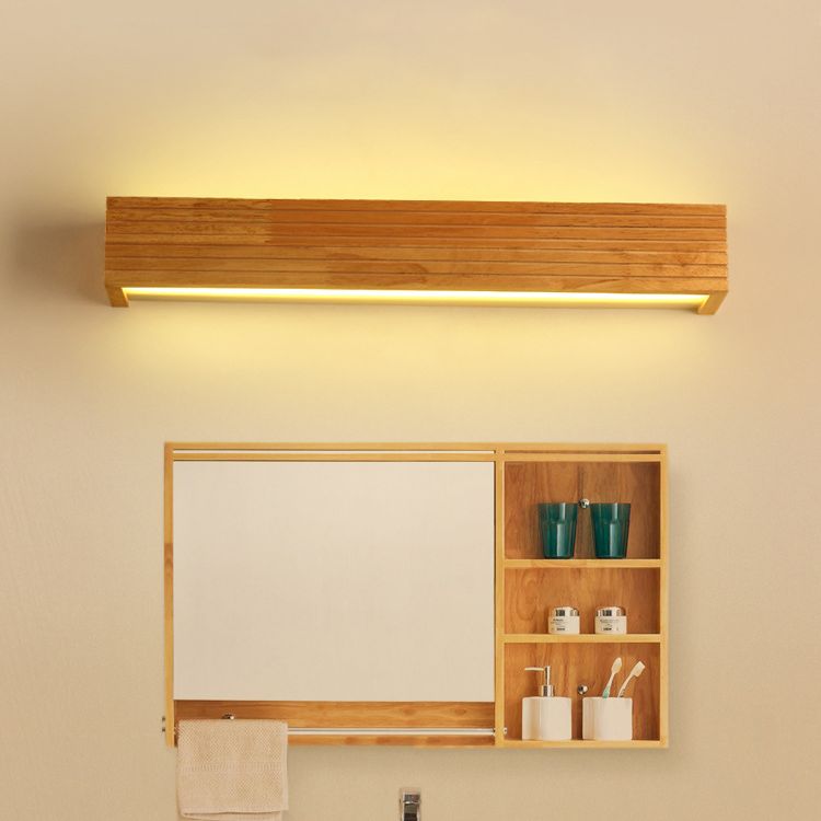 Three Colour Temperature Modes LED Vanity Wall Light With Oak Wood