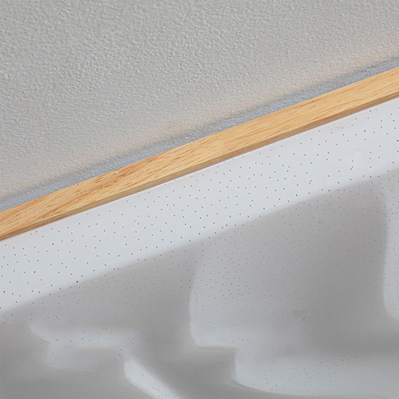 Wood Base Geometric LED Flush Mount Ceiling Light
