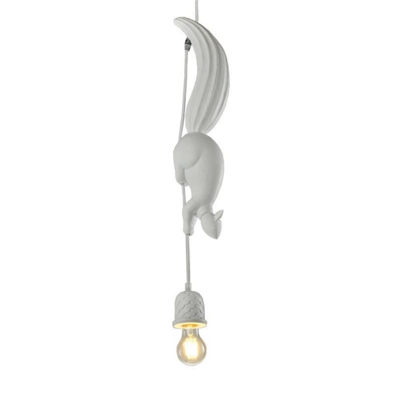 Resin Squirrel Pinecone Pendant Light For Dining Ambiance