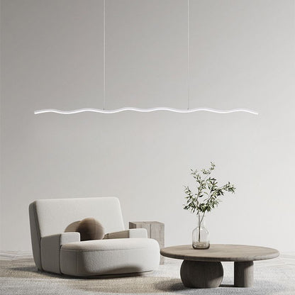Modern Black And White Linear Wave Pendant Light