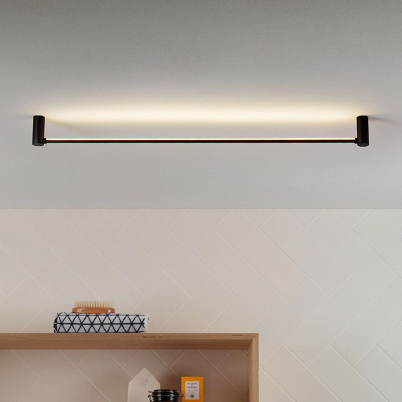 Black Linear Lumenline Flush Mount Light for Hallway Ceiling