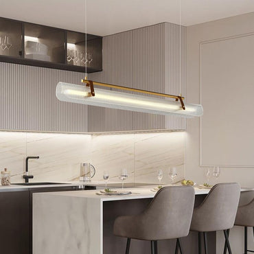 Gold And Black Linear Pendant Light For Ambience