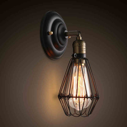 Rustic Black Finished Metal Industrial Wall Lantern Light