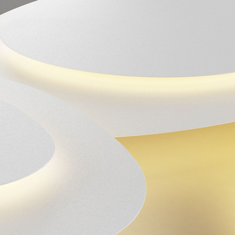 White LED Flush Mount Ceiling Light For Bedroom Modern Unique Shape