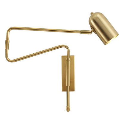 Black And Gold Metal Finish Modern Adjustable Wall Light For Study