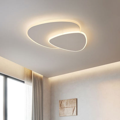 Flush Mount Ceiling Light Oval Double Layer Geometric