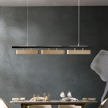 Black Brass Minimalist Rectangular Pendant Light