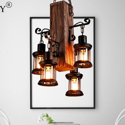 Pendant Light For Cozy Ambience Wooden Industrial Lantern