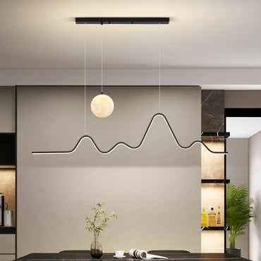 Metal Pendant Light Wavy Minimalist for Dining Rooms