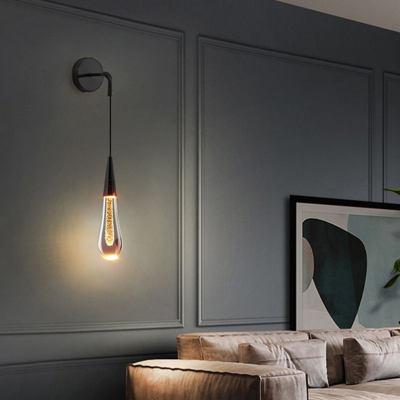 Black And Gold Water Drop Wall Light With Three Colour Settings