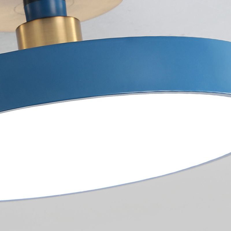Black White Gold Dusty Blue Slim Round Flush Mount Ceiling Light