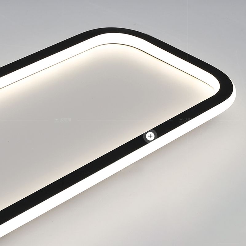 Minimalist Black Frame Rectangular Flush Mount Ceiling Light NoirLine