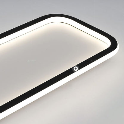 Minimalist Black Frame Rectangular Flush Mount Ceiling Light NoirLine