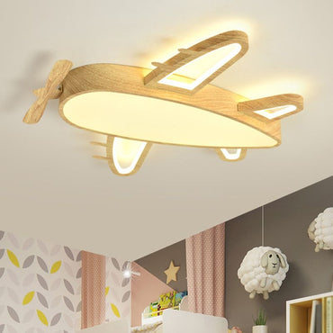 Dark Wood In Flush Mount Modern Art Deco Ceiling Light
