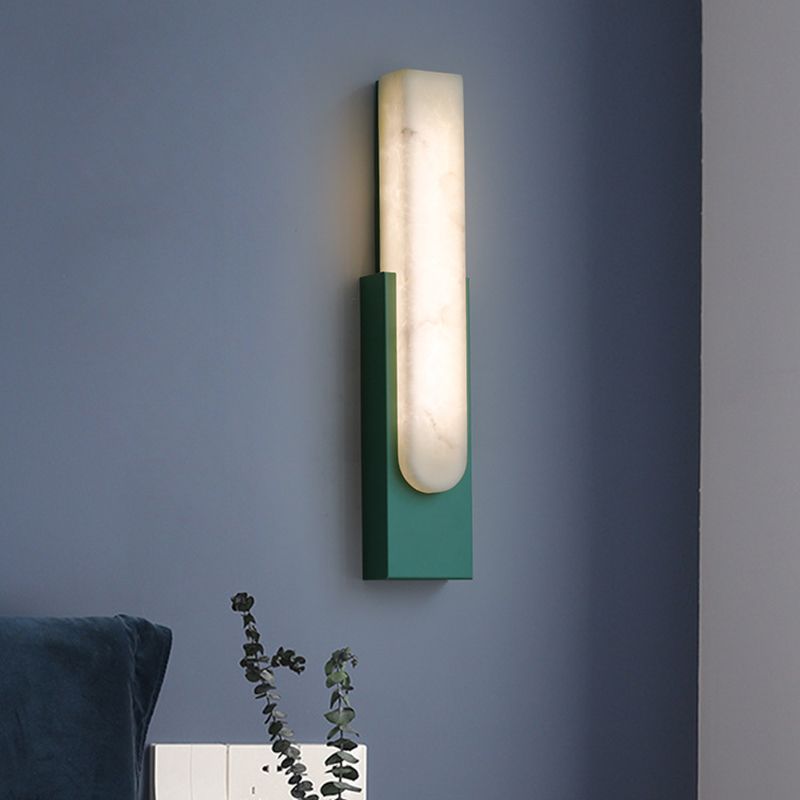 Triple Colour Temperatures Rectangular Stone And Metal Wall Lamp