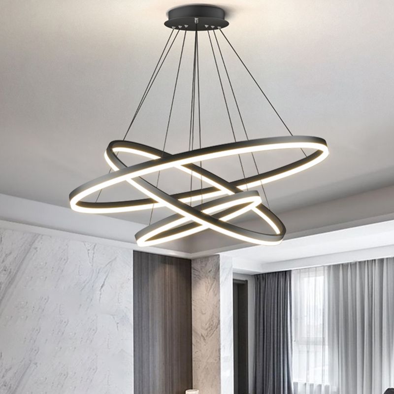 Pendant Light For Elegant Ambience Three Ring Black