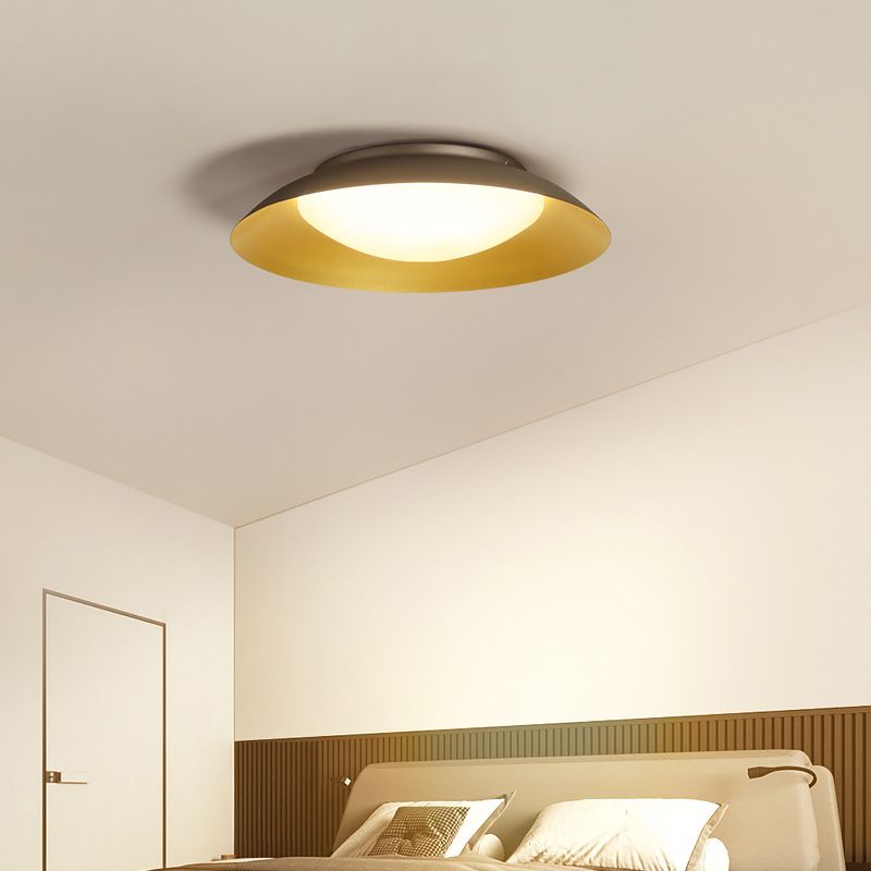 Flush Mount Round Brass Aurora Ceiling Light