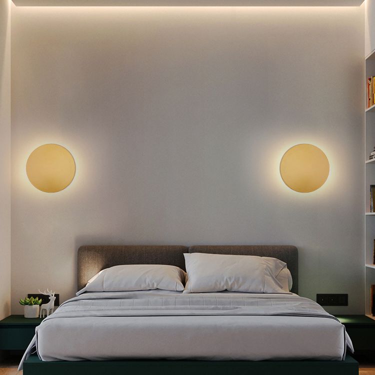 Wall Lamp Round Metal Minimalist For Bedroom Or Living Room