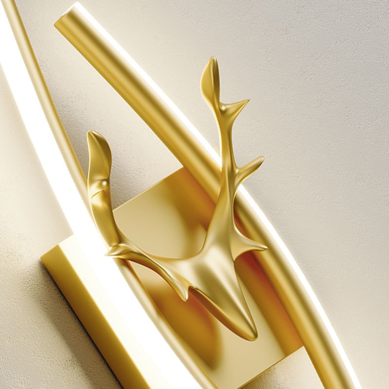 Black Gold Modern Dimmable LED Metal Linear Wall Light