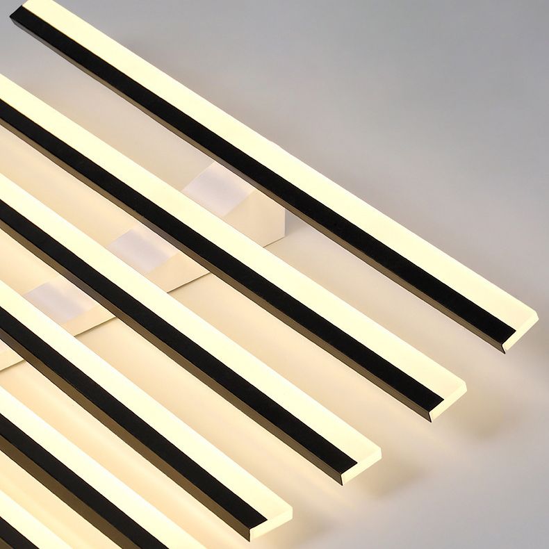 Black Modern Linear Wave Flush Mount Ceiling Light Arisha
