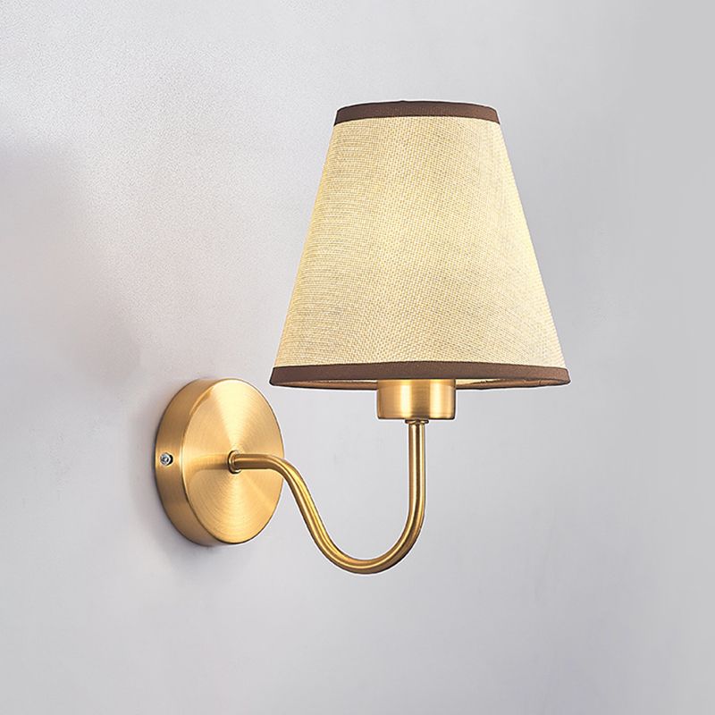 Galvanised Metal Frame Nordic Fabric Vanity Wall Lamp