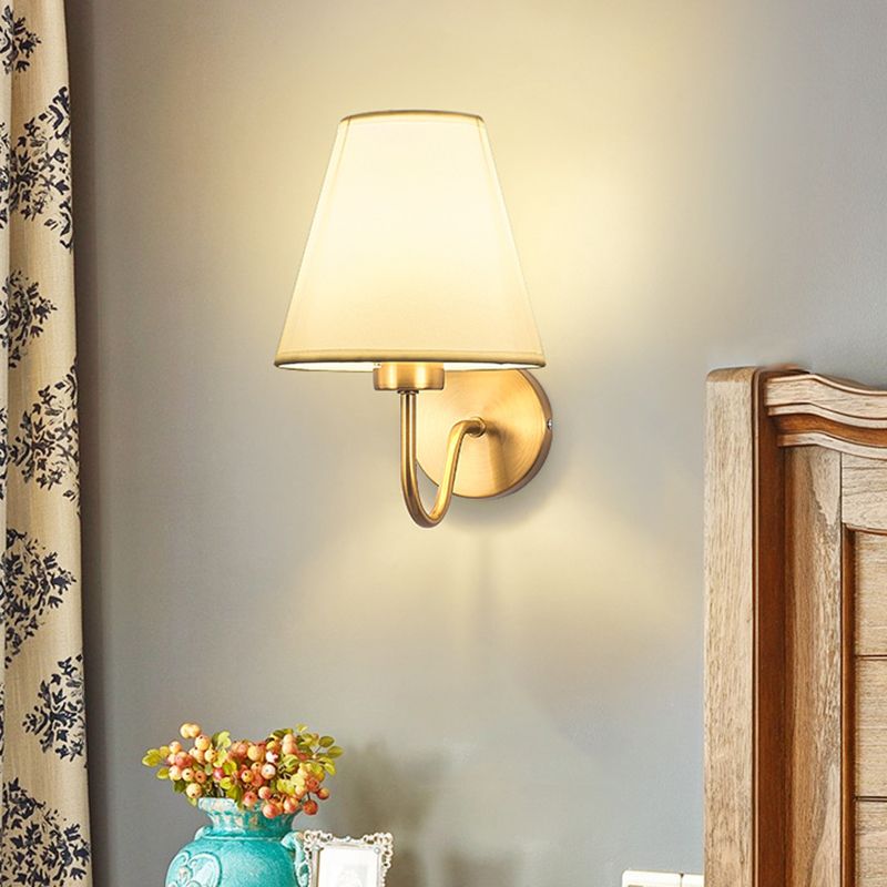 Galvanised Metal Frame Nordic Fabric Vanity Wall Lamp