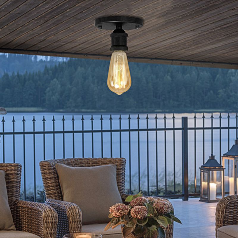 Semi Flush Retro Metal Bulb Ceiling Light Aurora