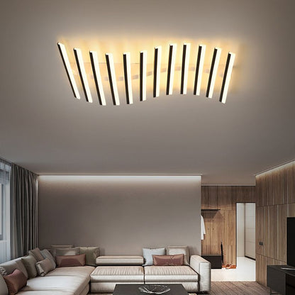 Black Modern Linear Wave Flush Mount Ceiling Light Arisha