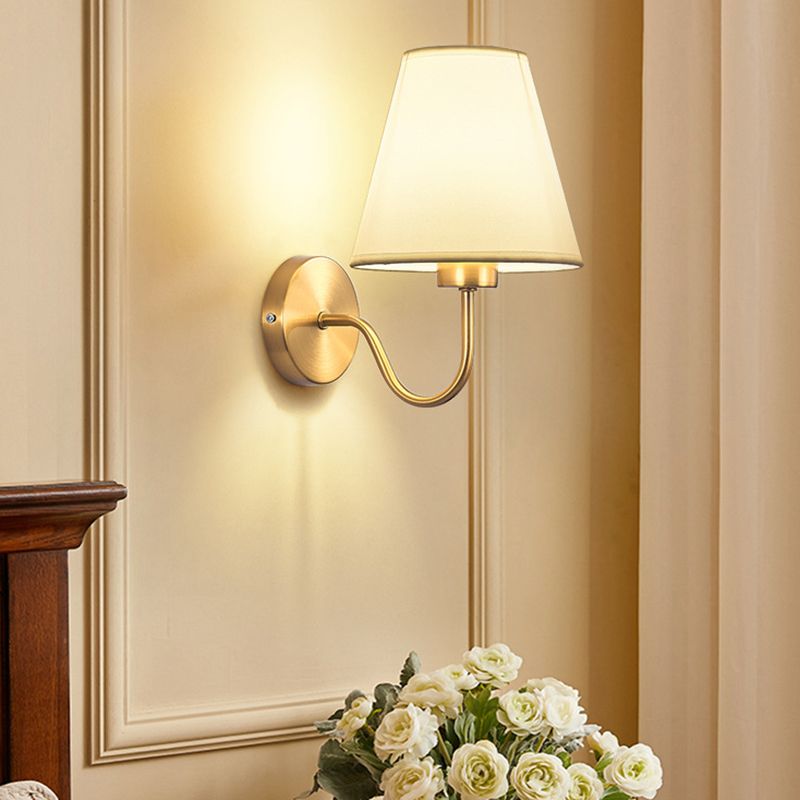 Galvanised Metal Frame Nordic Fabric Vanity Wall Lamp