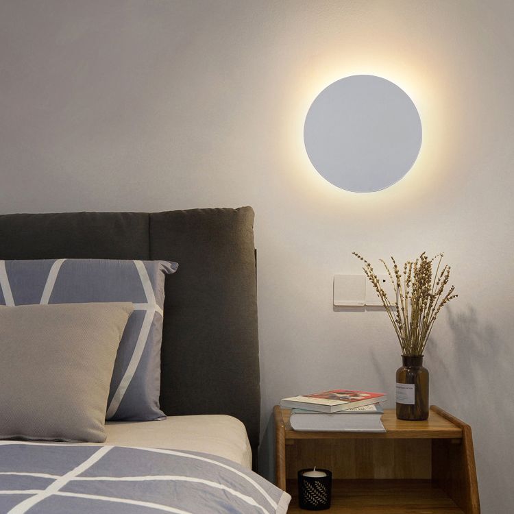 Wall Lamp Round Metal Minimalist For Bedroom Or Living Room