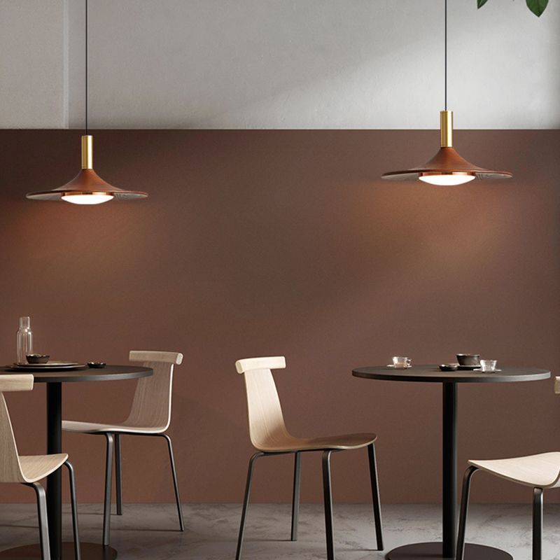 Natural Finish Wood Rustic Cap Pendant Light