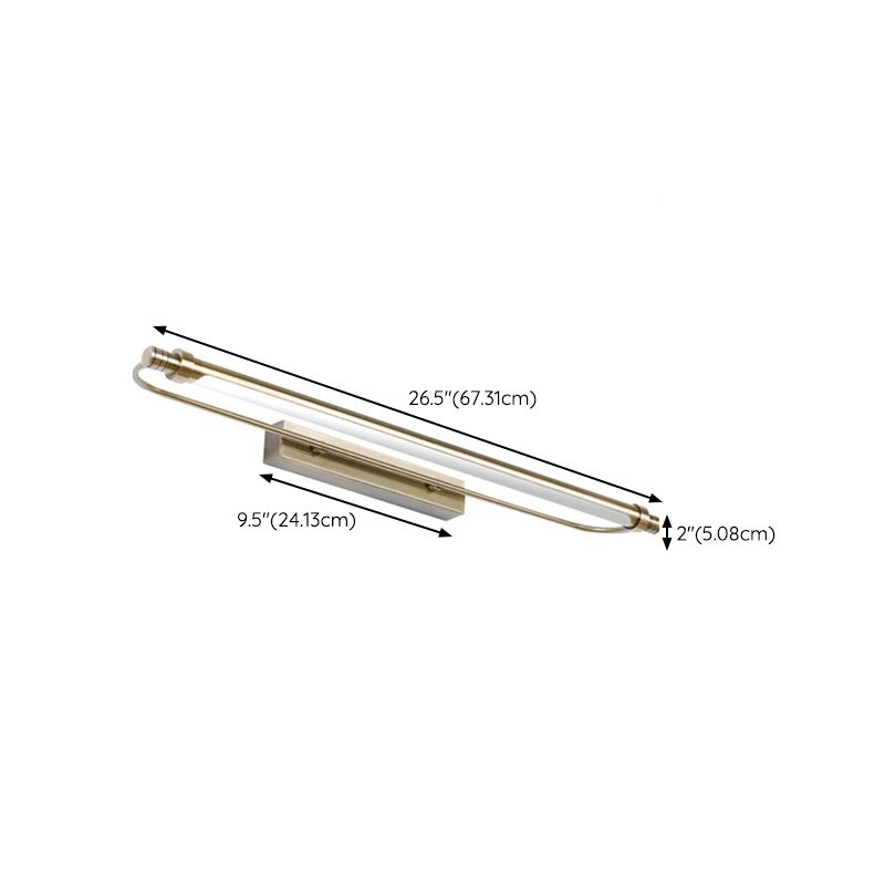 Gold Finish Three Colour Dimmable Aurelia Linear Vanity Wall Light